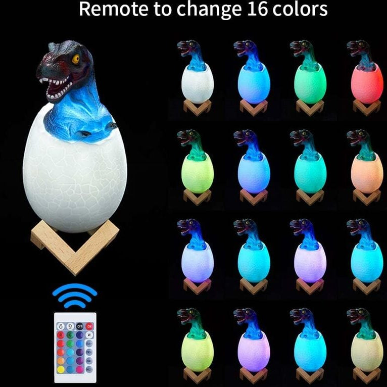 3D Dinosaur Egg Lamp – Hatching Dino Night Light